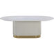 Paloma 84 X 47.25 inch White Marble Dining Table